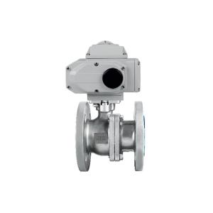304 Elektrik Aktüatörlü Paslanmaz Flanşlı İki Parçalı Küresel Vana  220V